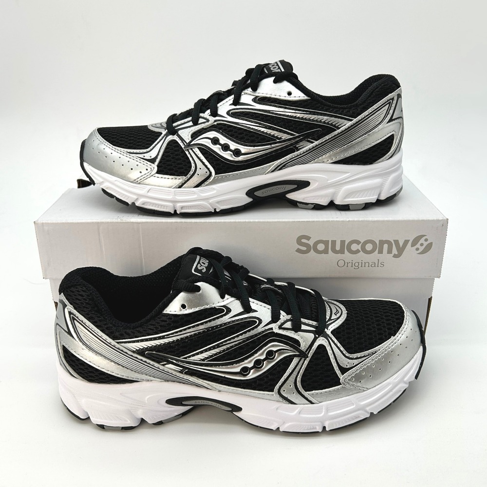 Saucony Ride Millennium Womens Sneakers Size 8.5 Black Silver Metallic Y2K NEW